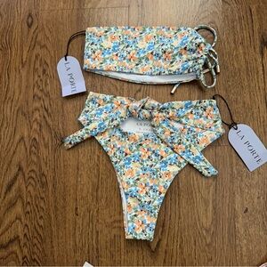 La Porte Floral Bikini Set - Multicolor size XS NWT tube top sexy beachwear